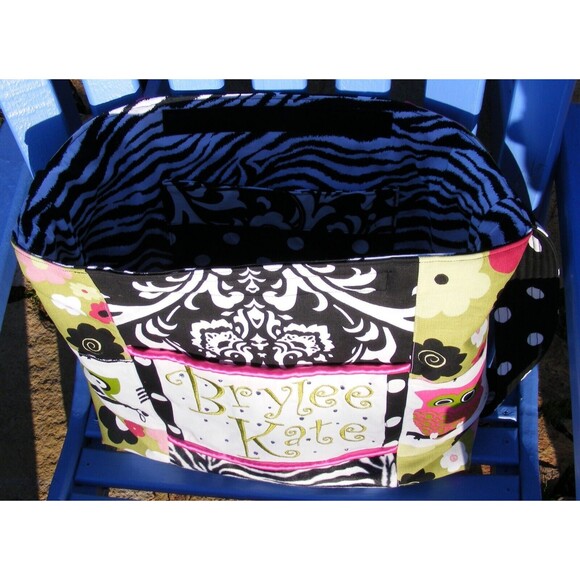 Custom Handmade Owl Theme Diaper Bag Pockets Large Capacity Crossbody patchwork - Picture 7 of 8